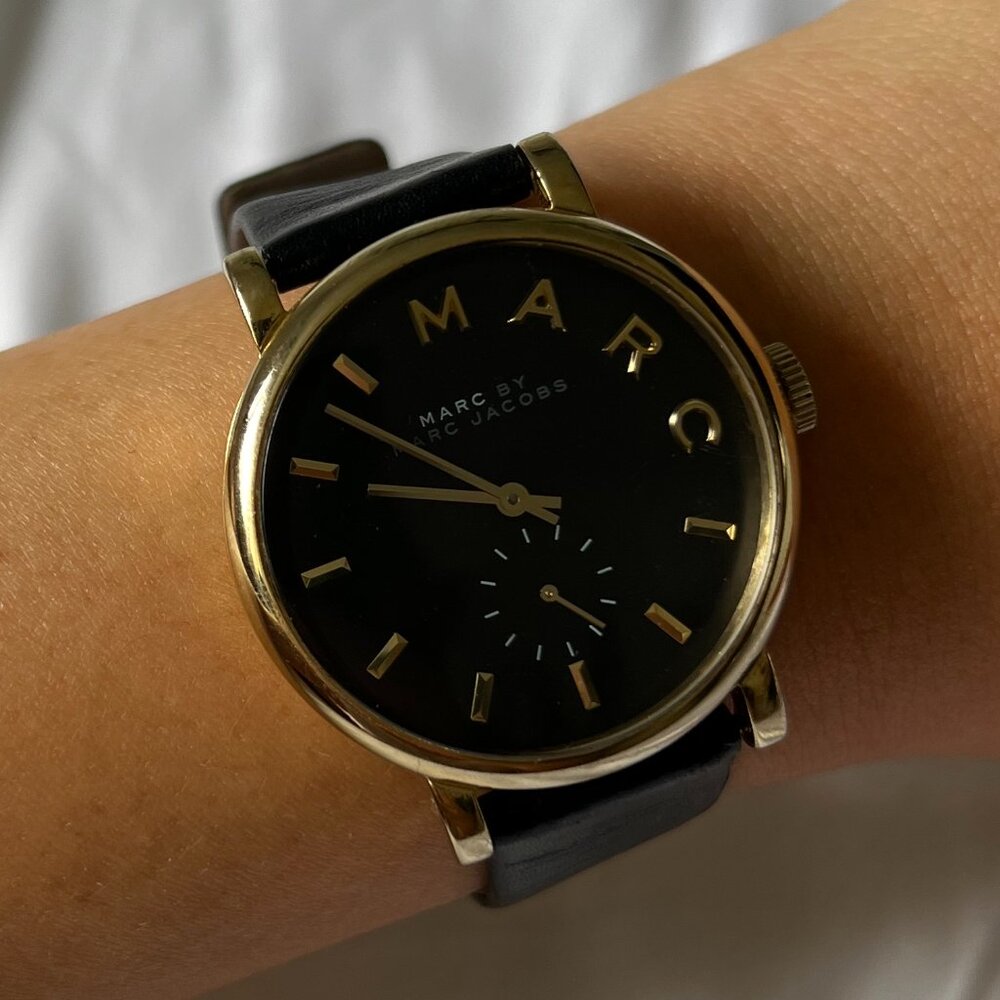Marc By Marc Jacobs Watch Women MBM1269 36mm Gold Tone Leather Band (No Battery)